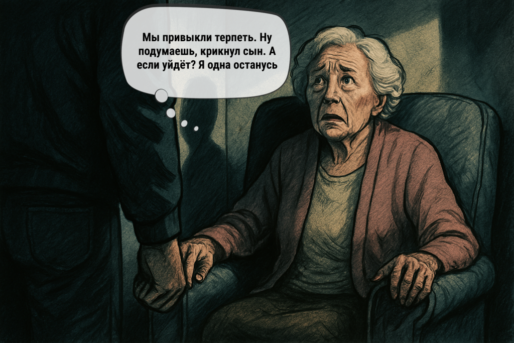 Мы привыкли терпеть. Ну подумаешь, крикнул сын. А если уйдёт? Я одна останусь